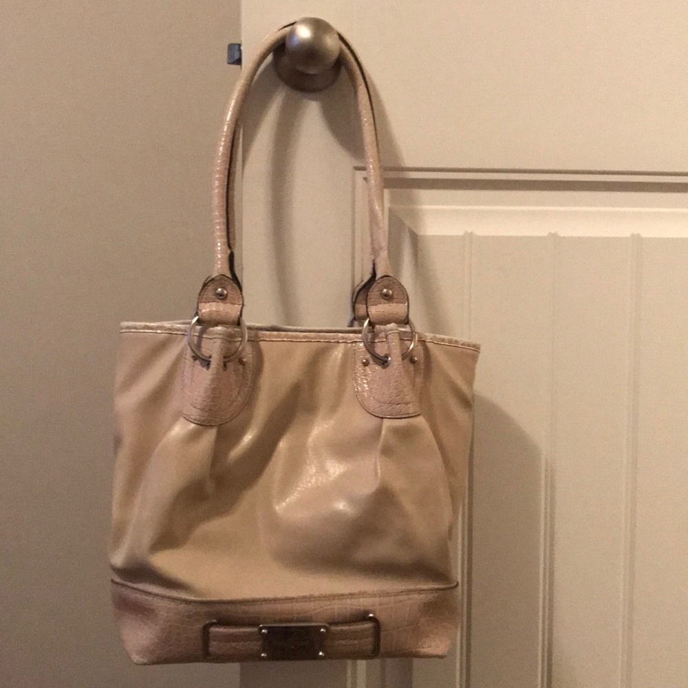 Tan bucket purse